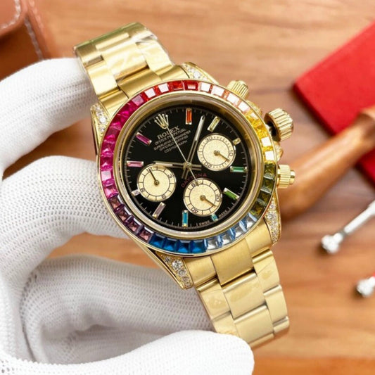 Rolex Daytona Rainbow Rosegold Gold Diamond Watch