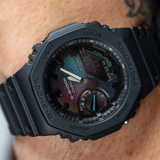 Casio G-Shock Casio OAK GA-2100RW-1A Rainbow Dial – 6 Month Warranty