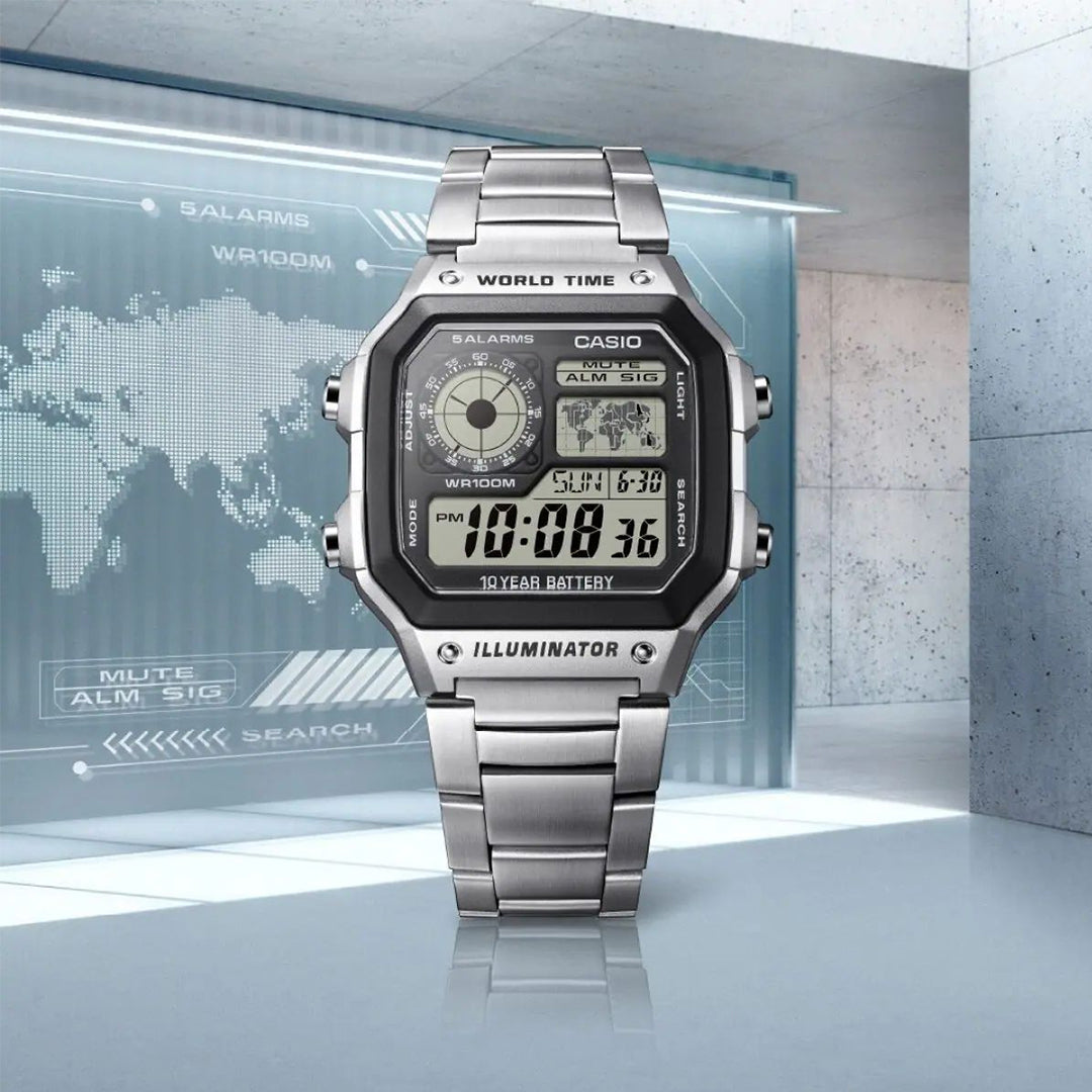 Casio Royale AE-1200WHD-1AV – Iconic World Timer | 6 Month Warranty