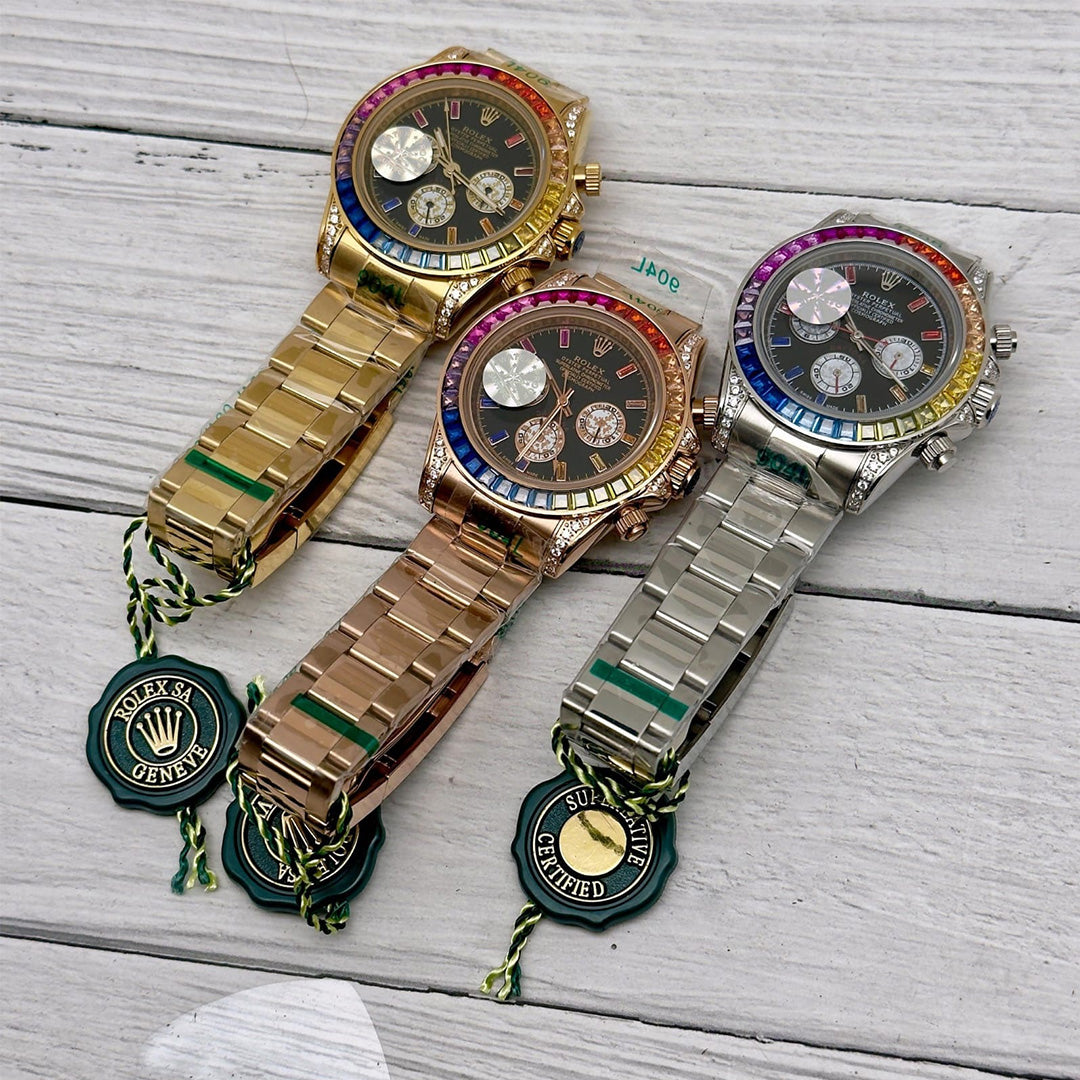 Rolex Daytona Rainbow Rosegold Gold Diamond Watch