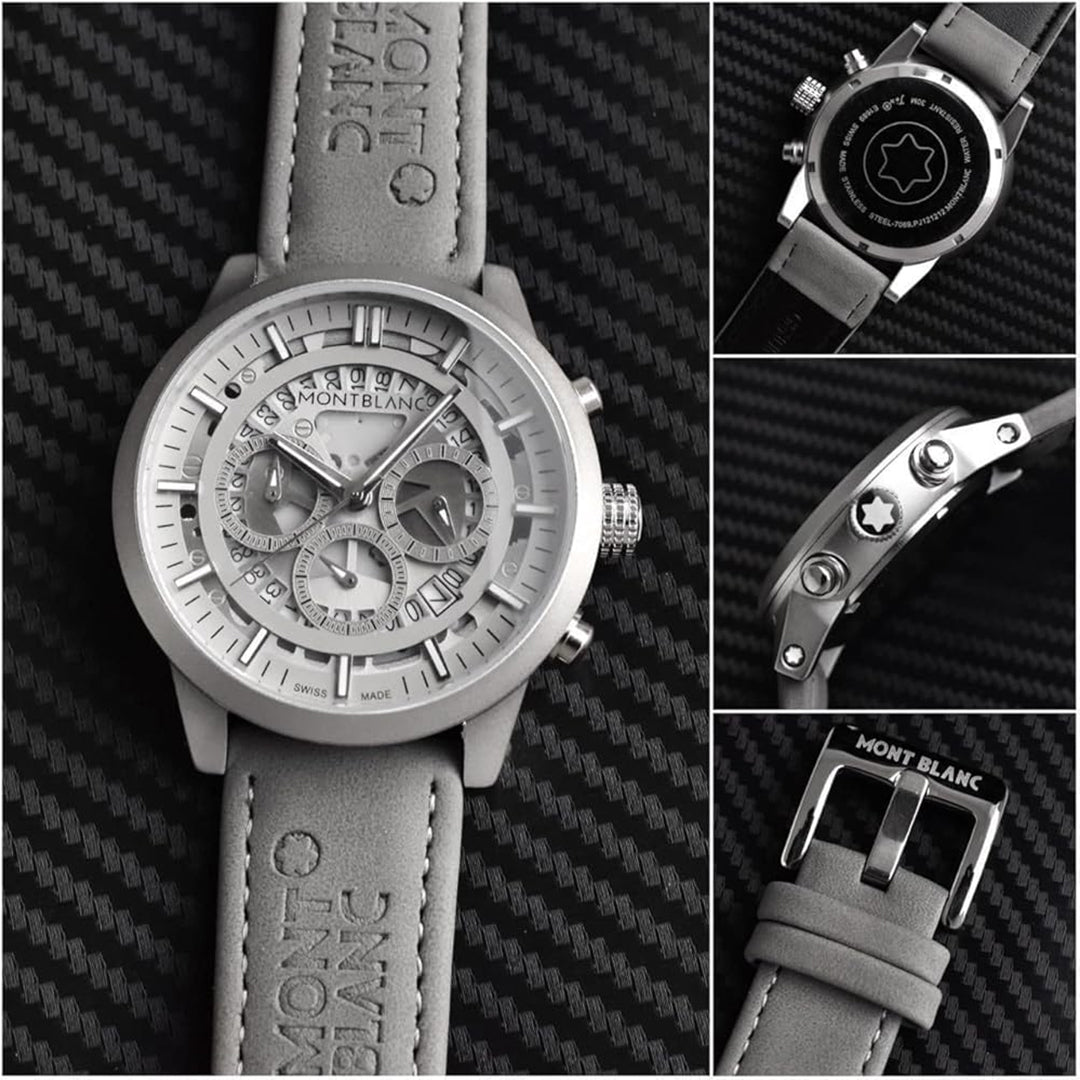 Montblanc Matte Grey Chronograph – Premium Edition | 6 Month Warranty